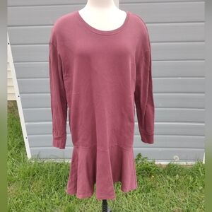 FP Free People Beach sweatshirt peplum dress tunic Small